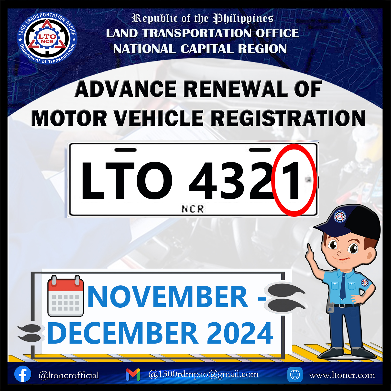 LTO advance vehicle registration