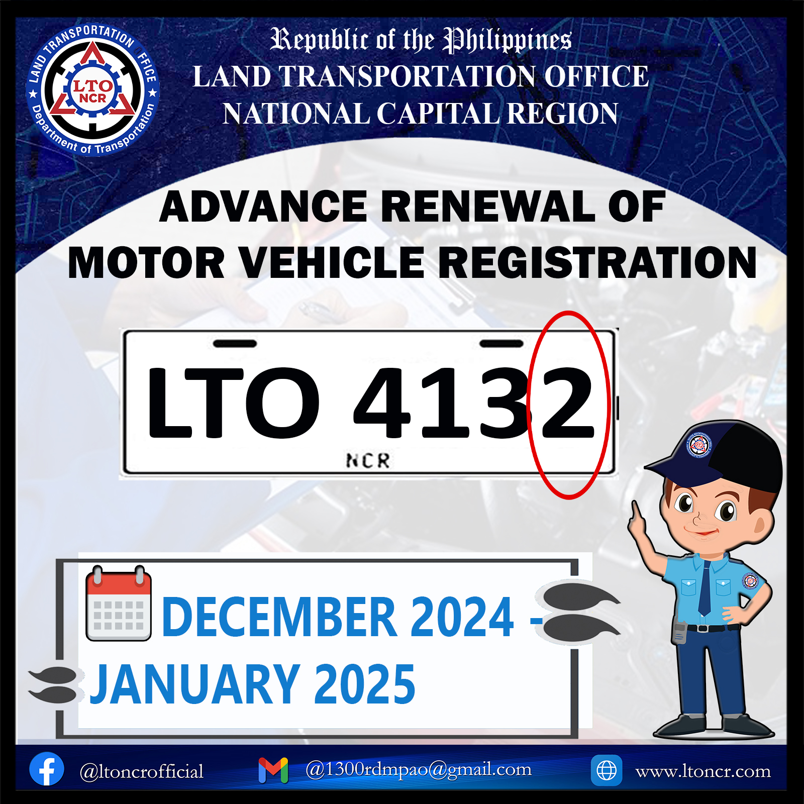 LTO advance vehicle registration